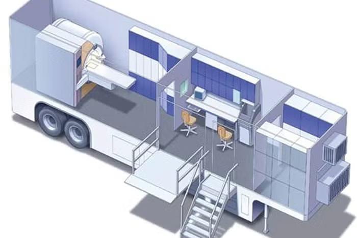 Mobile MRI Trailer Rental & Service: Mobile MRI trailer interior exam room