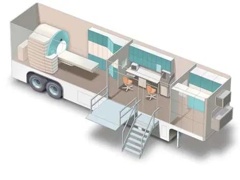 Mobile MRI Trailer Rental & Service: Mobile MRI trailer interior floor plan
